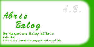 abris balog business card